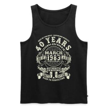 40 years old - legend born in march 1983 - Men's Premium Organic Tank Top - black - Front - Michal (187cm)