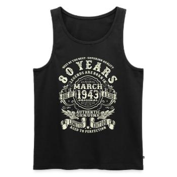 80 years old - legend born in march 1943 - Men's Premium Organic Tank Top - black - Front - Michal (187cm)
