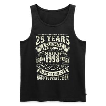 Legend born in March 1998 - 25 years old - Men's Premium Organic Tank Top - black - Front - Michal (187cm)