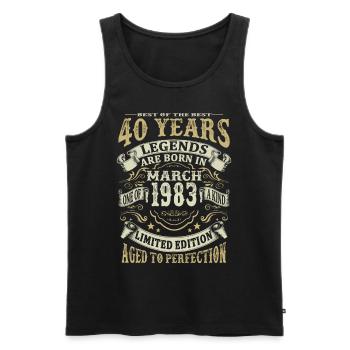 40 years - Legends are born in March 1983 - Men's Premium Organic Tank Top - black - Front - Michal (187cm)