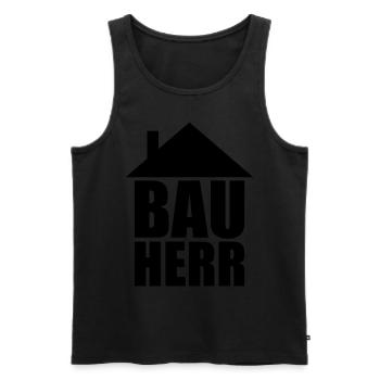 Bauherr Hausbau - Männer Premium Bio Tank Top - Schwarz - Vorne - AI Model Male 178 light (178cm)