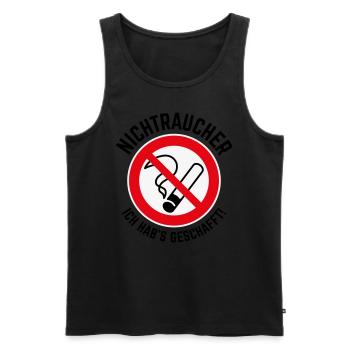 Nichtraucher – Ich Hab’s Geschafft! (3C / B) - Männer Premium Bio Tank Top - Schwarz - Vorne - AI Model Male 178 light (178cm)