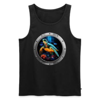 Sea Turtle Animal - 2 - Men's Premium Organic Tank Top - black - Front - Michal (187cm)