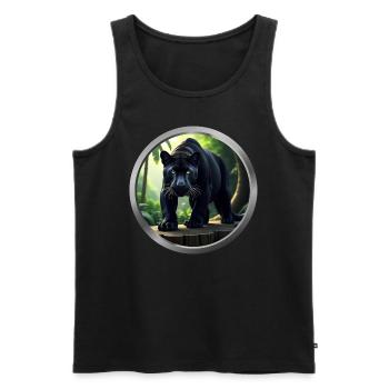 Panther Animal - Men's Premium Organic Tank Top - black - Front - Michal (187cm)