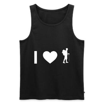 I coeur et randonnée - - Débardeur bio Premium Homme - noir - Devant - AI Model Male 178 light (178cm)