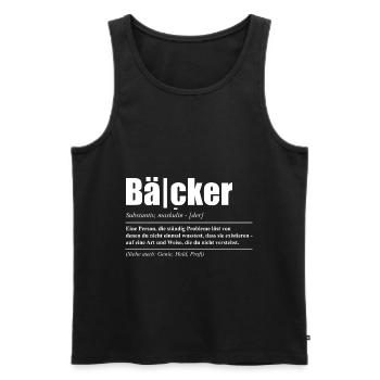 Bäcker Geschenkidee - Männer Premium Bio Tank Top - Schwarz - Vorne - Michal (187cm)
