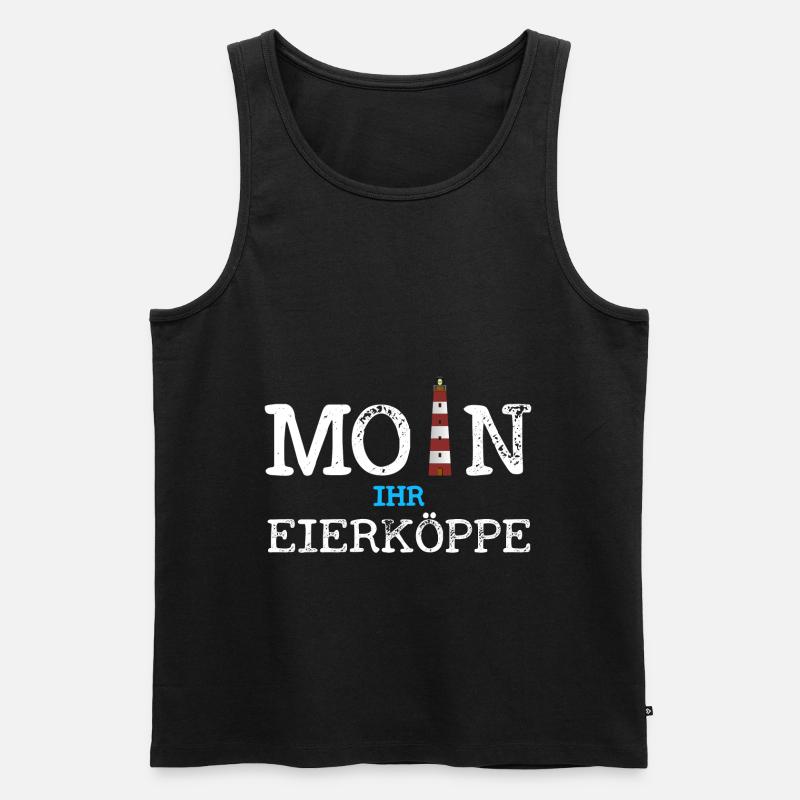 Moin Ihr Eierköppe - Männer Premium Bio Tank Top - Schwarz