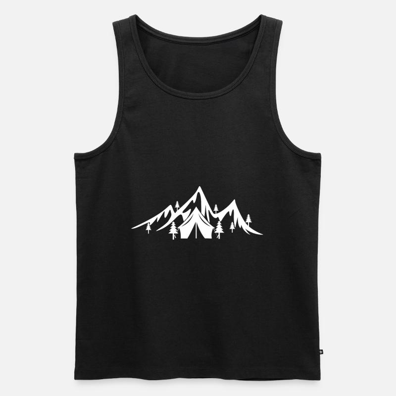 Berg - Camping - - Männer Premium Bio Tank Top - Schwarz