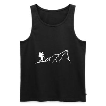 Mountain - Hiking - (17) - Men's Premium Organic Tank Top - black - Front - Michal (187cm)