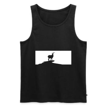 Ziege - (2) - Männer Premium Bio Tank Top - Schwarz - Vorne - Michal (187cm)