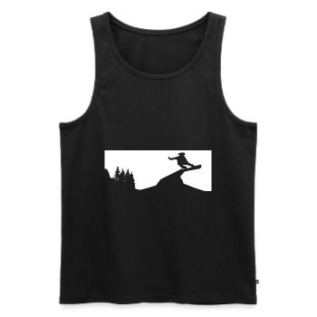 Snowboarding - (14) - Men's Premium Organic Tank Top - black - Front - AI Model Male 178 light (178cm)