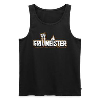 Grillmeister - Männer Premium Bio Tank Top - Schwarz - Vorne - AI Model Male 178 light (178cm)