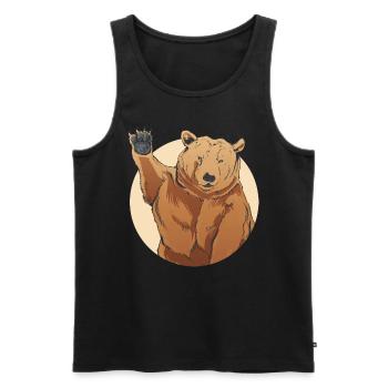 Russian bear with the slogan Russian soul for - Men's Premium Organic Tank Top - black - Front - Michal (187cm)