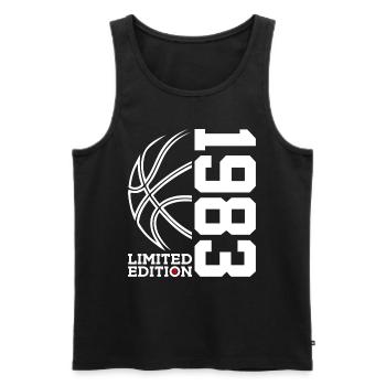 LIMITED EDITION 1983 BASKETBALL 43RD BIRTHDAY - Men's Premium Organic Tank Top - black - Front - Michal (187cm)