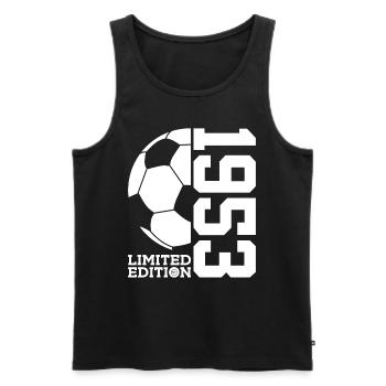 LIMITED EDITION 1953 FOOTBALL 73RD BIRTHDAY - Men's Premium Organic Tank Top - black - Front - AI Model Male 178 light (178cm)