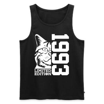 LIMITED EDITION 1993 CAT 33RD BIRTHDAY - Men's Premium Organic Tank Top - black - Front - AI Model Male 178 light (178cm)