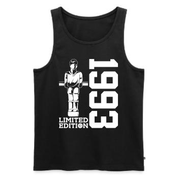 LIMITED EDITION 1993 TISCHFUßBALL 33. GEBURTSTAG - Männer Premium Bio Tank Top - Schwarz - Vorne - Michal (187cm)