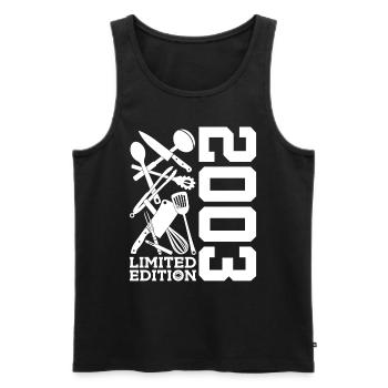 LIMITED EDITION 2003 COOKING 23RD BIRTHDAY CHEF - Men's Premium Organic Tank Top - black - Front - Michal (187cm)