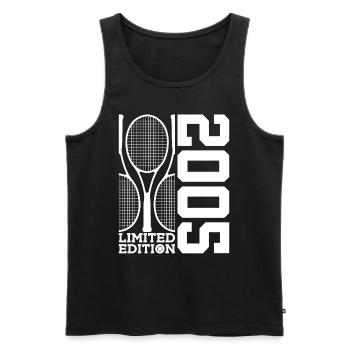 ÉDITION LIMITÉE 2005 TENNIS 21E ANNIVERSAIRE - Débardeur bio Premium Homme - noir - Devant - Michal (187cm)