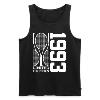 ÉDITION LIMITÉE 1993 TENNIS 33E ANNIVERSAIRE - Débardeur bio Premium Homme - noir - Devant - Michal (187cm)