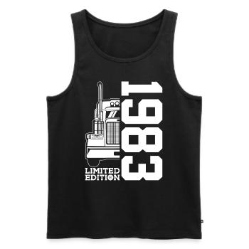 LIMITED EDITION 1983 TRUCKER 43RD BIRTHDAY TRUCK - Men's Premium Organic Tank Top - black - Front - Michal (187cm)