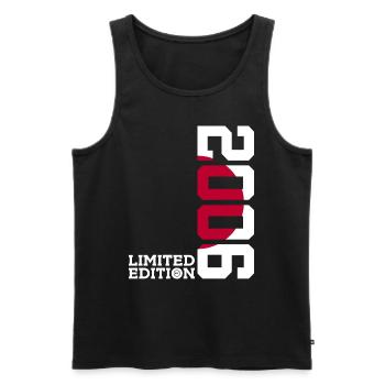 LIMITED EDITION 2006 JAPAN 20TH ANNIVERSARY - Men's Premium Organic Tank Top - black - Front - AI Model Male 178 light (178cm)