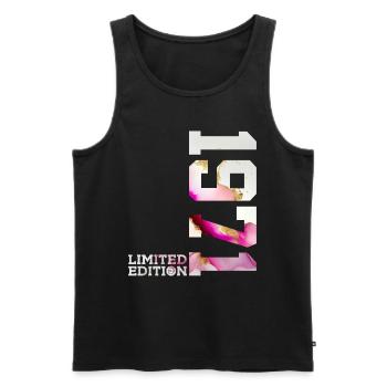 54TH BIRTHDAY 54 YEARS LIMITED EDITION 1971 - Men's Premium Organic Tank Top - black - Front - AI Model Male 178 light (178cm)