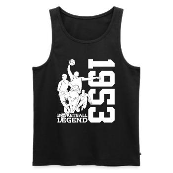 BASKETBALL LEGEND 1953 BASKETBALL 73RD BIRTHDAY - Men's Premium Organic Tank Top - black - Front - AI Model Male 178 light (178cm)