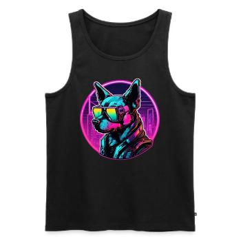 Le chien le plus cool du club - Débardeur bio Premium Homme - noir - Devant - Michal (187cm)