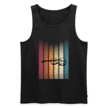 Retro Vintage Geige Violine Geigenspieler - Männer Premium Bio Tank Top - Schwarz - Vorne - Michal (187cm)