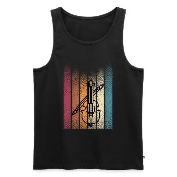 Retro Vintage Geige Violine Geigenspieler - Männer Premium Bio Tank Top - Schwarz - Vorne - Michal (187cm)