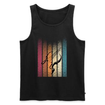 Retro Vintage Geige Violine Geigenspieler - Männer Premium Bio Tank Top - Schwarz - Vorne - Michal (187cm)