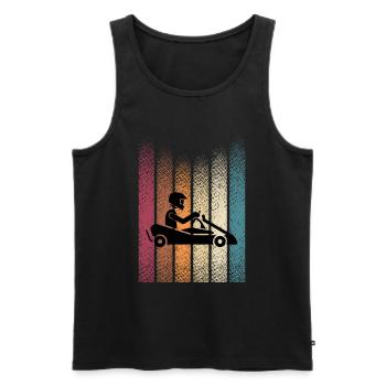Retro Gokart Motorsport Kartbahn Gokart Fahren - Männer Premium Bio Tank Top - Schwarz - Vorne - Michal (187cm)