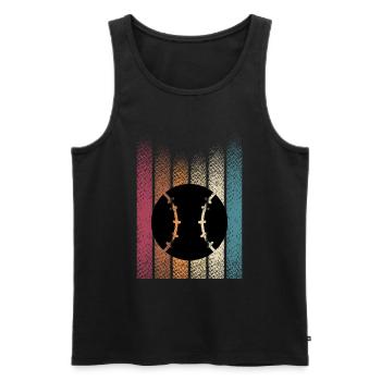 Vintage Softball Retro Baseballspieler Baseball - Männer Premium Bio Tank Top - Schwarz - Vorne - Michal (187cm)