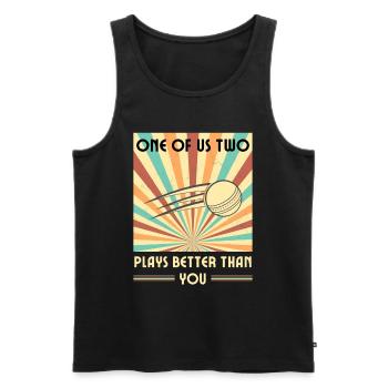 Einer Von Uns Beiden Spielt Besser Als Du Cricket - Männer Premium Bio Tank Top - Schwarz - Vorne - AI Model Male 178 light (178cm)