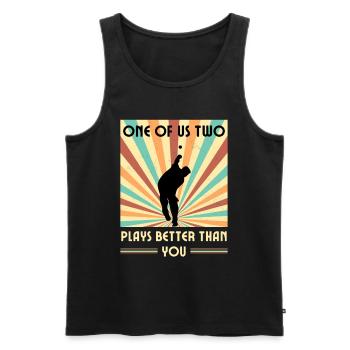 Einer Von Uns Beiden Spielt Besser Als Du Cricket - Männer Premium Bio Tank Top - Schwarz - Vorne - AI Model Male 178 light (178cm)