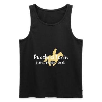 Buschreiterin - Männer Premium Bio Tank Top - Schwarz - Vorne - Michal (187cm)