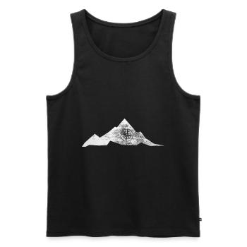 Compass - Mountain - (7) - Men's Premium Organic Tank Top - black - Front - Michal (187cm)