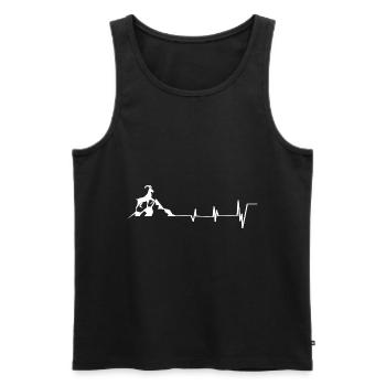 Goat - Palpitations - Mountain - (3) - Men's Premium Organic Tank Top - black - Front - AI Model Male 178 light (178cm)