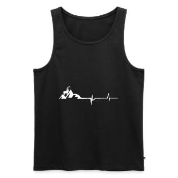 Ziege - Herzschlag - Berg - (4) - Männer Premium Bio Tank Top - Schwarz - Vorne - Michal (187cm)