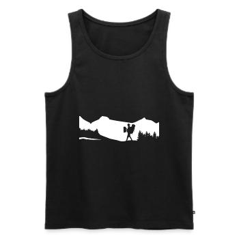 Mountain - Hikers - (13) - Men's Premium Organic Tank Top - black - Front - Michal (187cm)