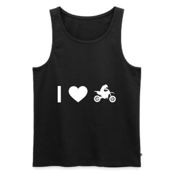 Je coeur et gars moto - - Débardeur bio Premium Homme - noir - Devant - Michal (187cm)