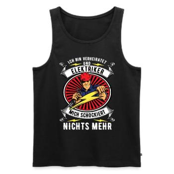 Ich Bin Verheiratet und Elektriker Elektroniker - Männer Premium Bio Tank Top - Schwarz - Vorne - Michal (187cm)