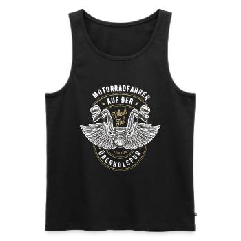 Motorrad Biker Motorradfahrer bike Rocker Rentneur - Männer Premium Bio Tank Top - Schwarz - Vorne - Michal (187cm)
