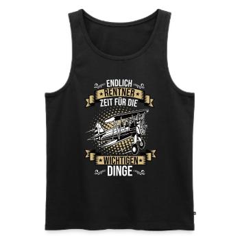 Endlich Rentner Modellflugzeug Modellflug Flug - Männer Premium Bio Tank Top - Schwarz - Vorne - AI Model Male 178 light (178cm)