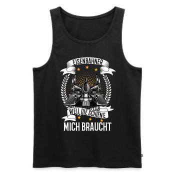 Modellbahn Eisenbahn Modelleisenbahn Modellbauer - Männer Premium Bio Tank Top - Schwarz - Vorne - Michal (187cm)