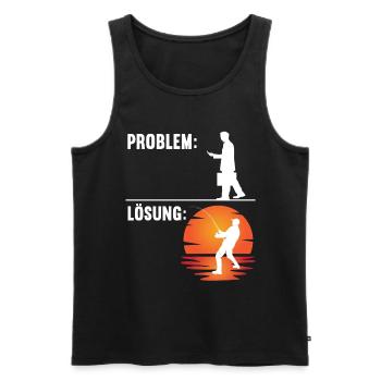 Problem Lösung Angeln Fischen Angler Angelrute - Männer Premium Bio Tank Top - Schwarz - Vorne - Michal (187cm)