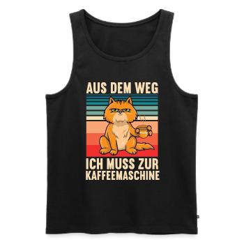 Aus dem Weg Katze Katzenliebhaber Kaffee - Männer Premium Bio Tank Top - Schwarz - Vorne - Michal (187cm)