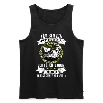 Wikingerschiff Wikinger skandinavien germanen - Männer Premium Bio Tank Top - Schwarz - Vorne - Michal (187cm)