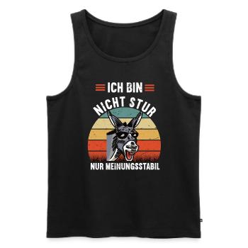 Ich Bin Nicht Stur nur Meinungsstabil Esel Muli - Männer Premium Bio Tank Top - Schwarz - Vorne - AI Model Male 178 light (178cm)